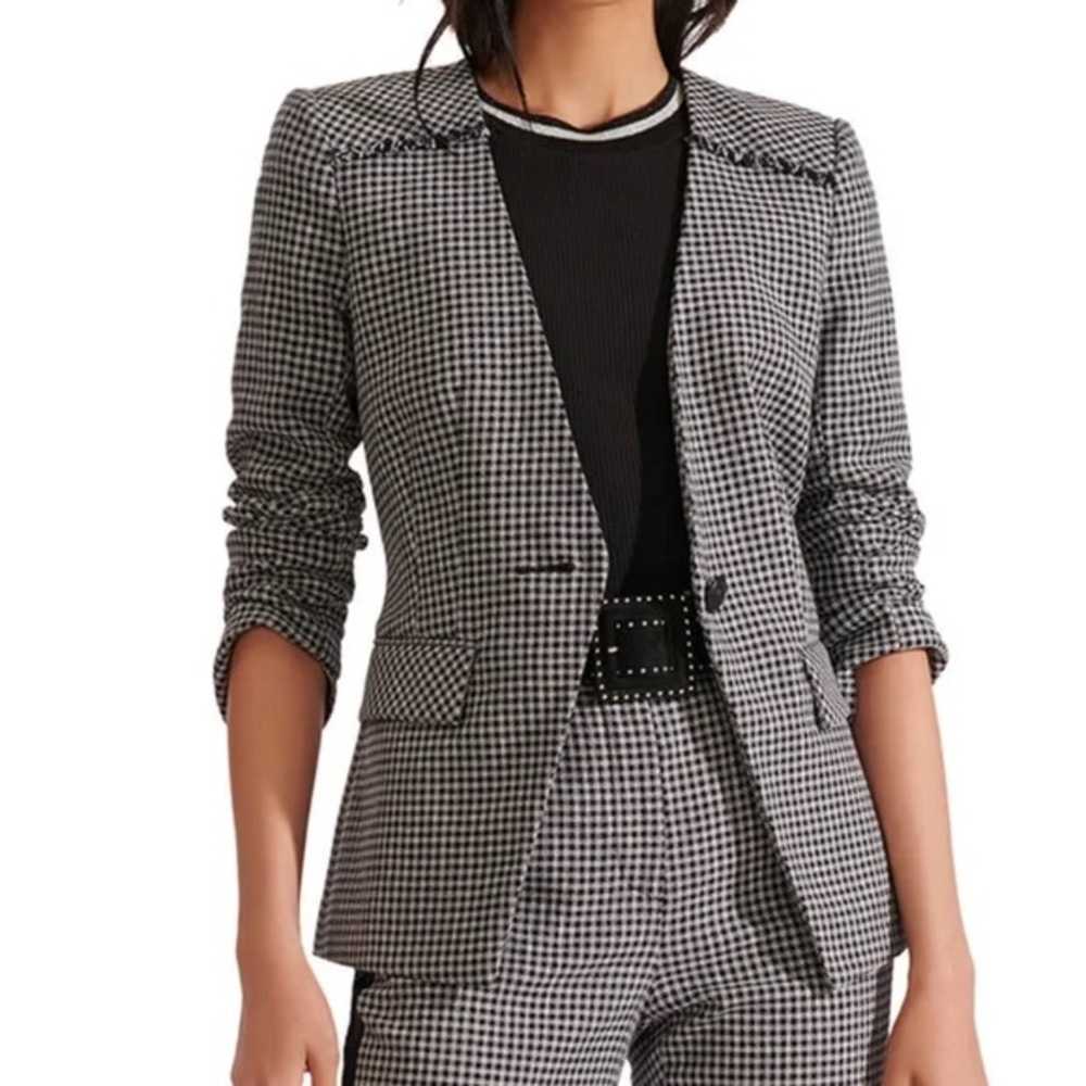 Veronica Beard callum Dickey blazer navy and white checked blazer jacket